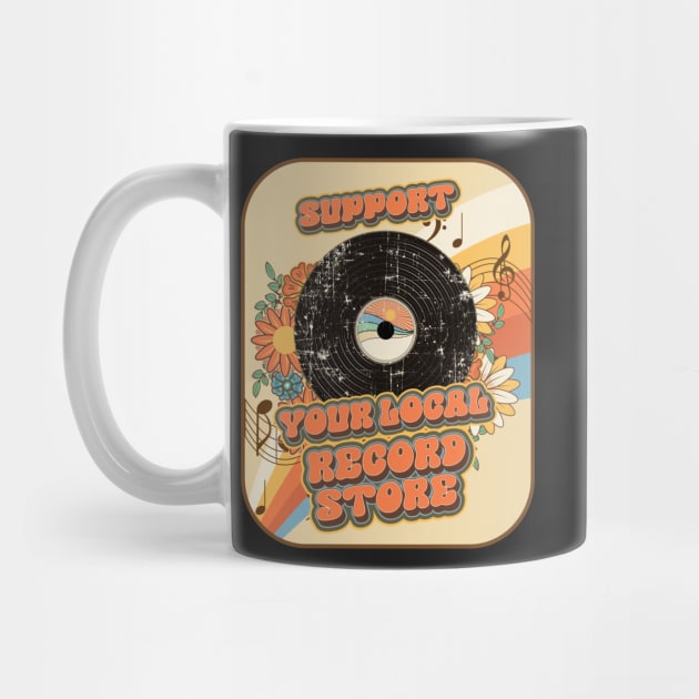 Groovy vinyl vintage funny quote  support your local record store by HomeCoquette